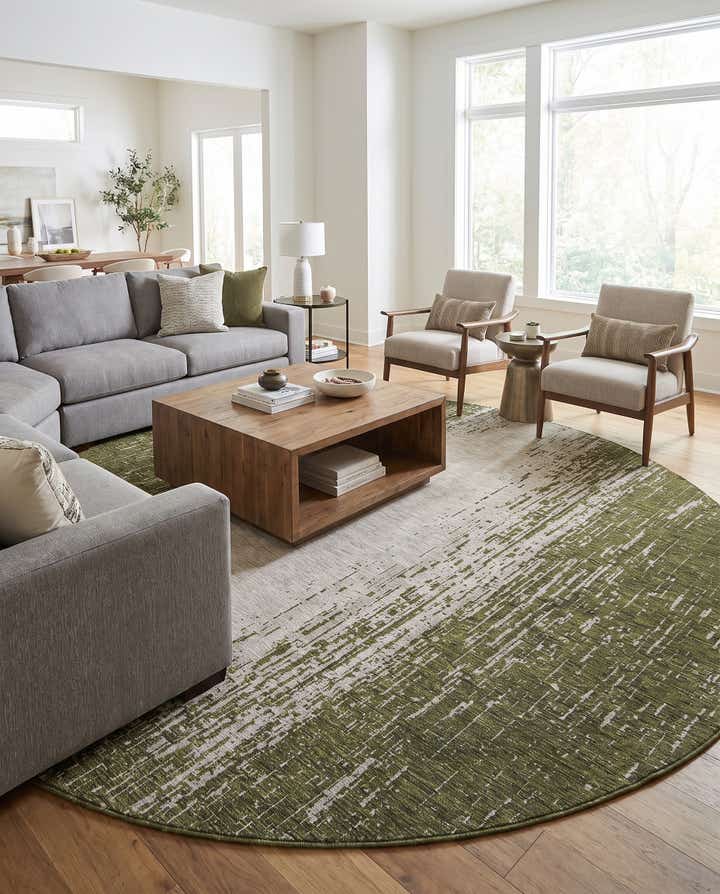 10' 8 x 10' 8 Easy-Clean Modern Indoor / Outdoor Round Rug