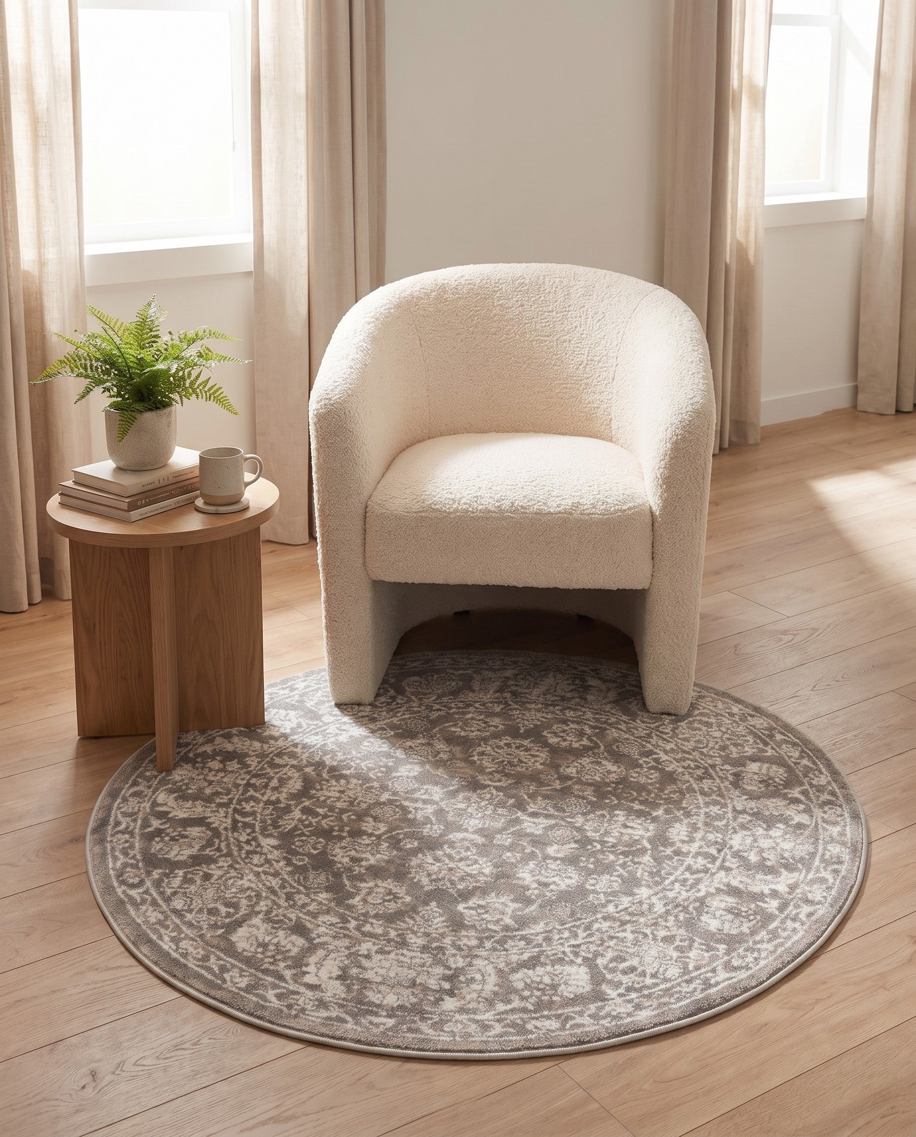 Jill Zarin Gray Uptown Central Park Round Rug