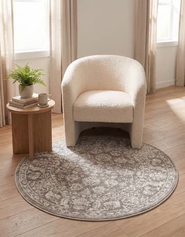 Jill Zarin Gray Uptown Central Park Round Rug