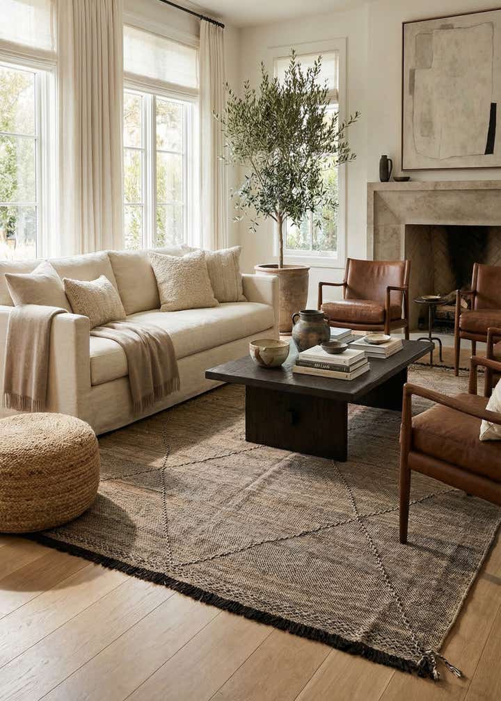 7' x 9' 7 Hand Knotted Moroccan Wool Rug