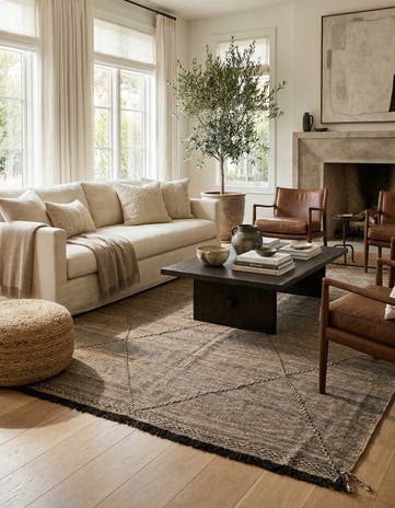 7' x 9' 7 Hand Knotted Moroccan Wool Rug