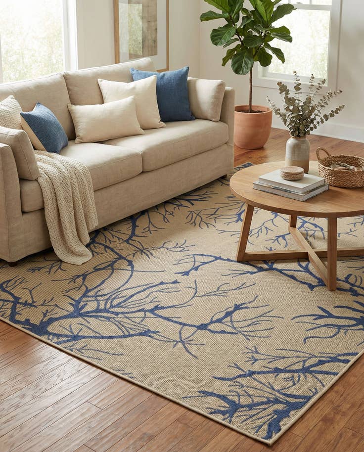 Detail image of 6' x 9' Easy-Clean Botanical Indoor / Outdoor Rug