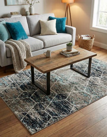 4' x 6' Lattice Frieze Rug