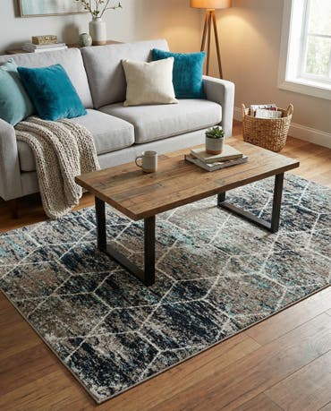  4' x 6' Lattice Frieze Rug