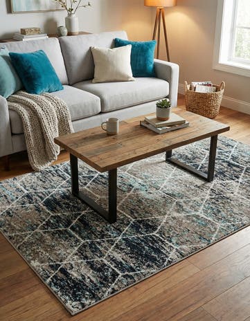 4' x 6' Lattice Frieze Rug