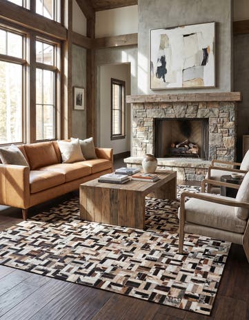 5' x 8' Cowhide - Patchwork Rug