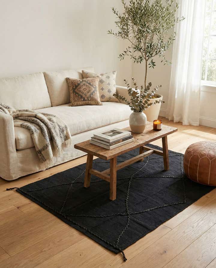 4' 1 x 5' 11 Hand Knotted Moroccan Wool Rug