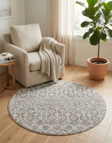 3' 3 x 3' 3 Eco Trellis Round Rug