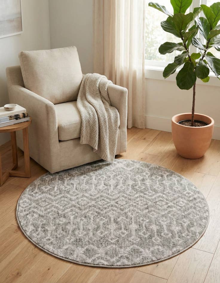 Detail image of 3' 3 x 3' 3 Eco Trellis Round Rug