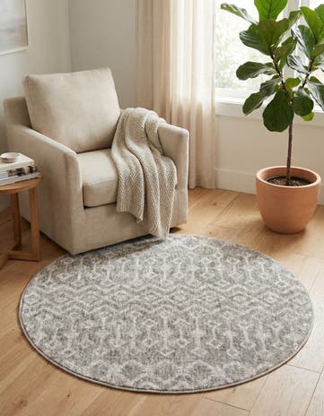 3' 3 x 3' 3 Eco Trellis Round Rug