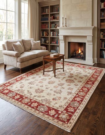 4' 11 x 6' 8 Hand Knotted Ziegler Rug