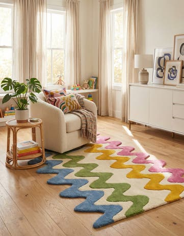 3' 1 x 5' 3 Happy Rugs Wavy Wool