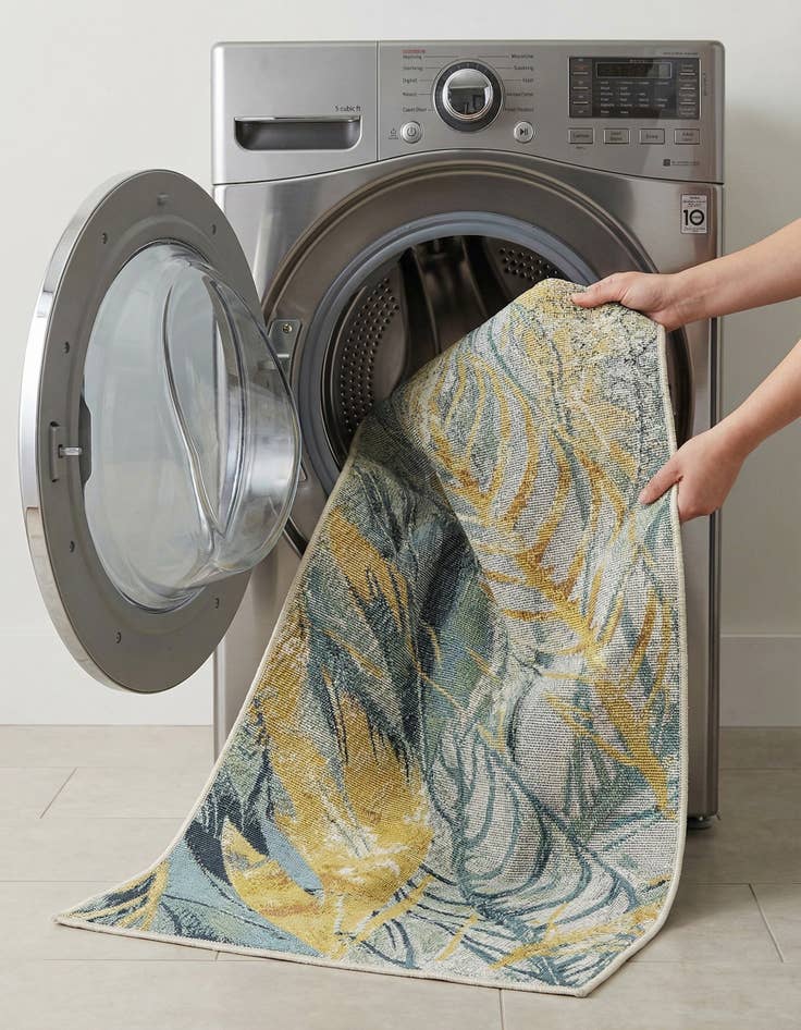 Detail image of 2' x 8'  Washable Botanical Indoor / Outdoor Runner Rug