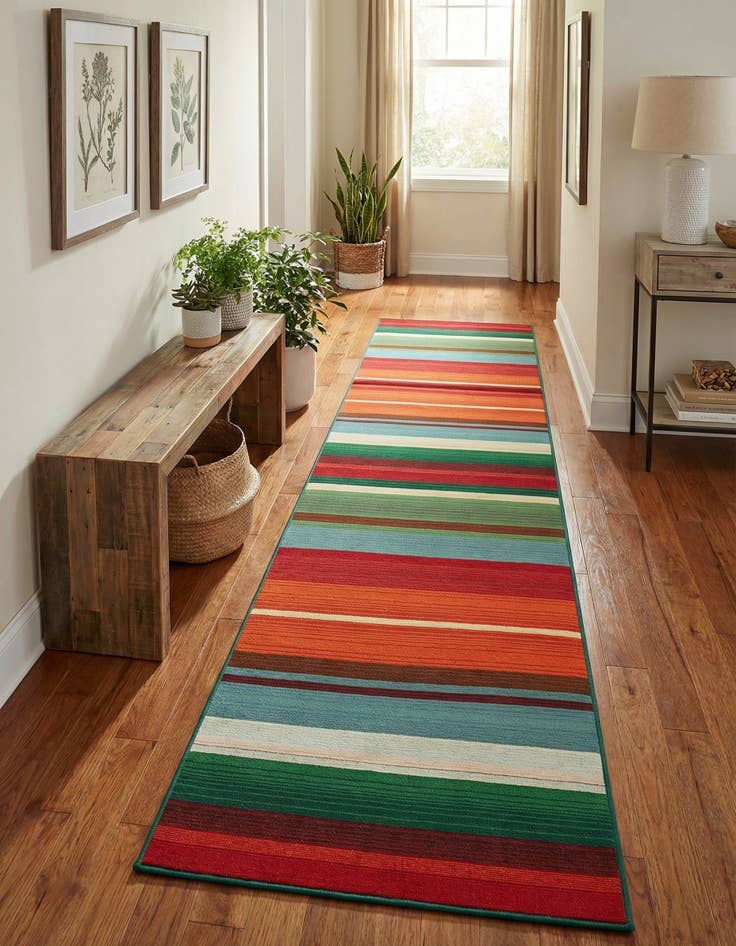 Detail image of 2' 7 x 10'  Washable Modern Indoor / Outdoor Runner Rug