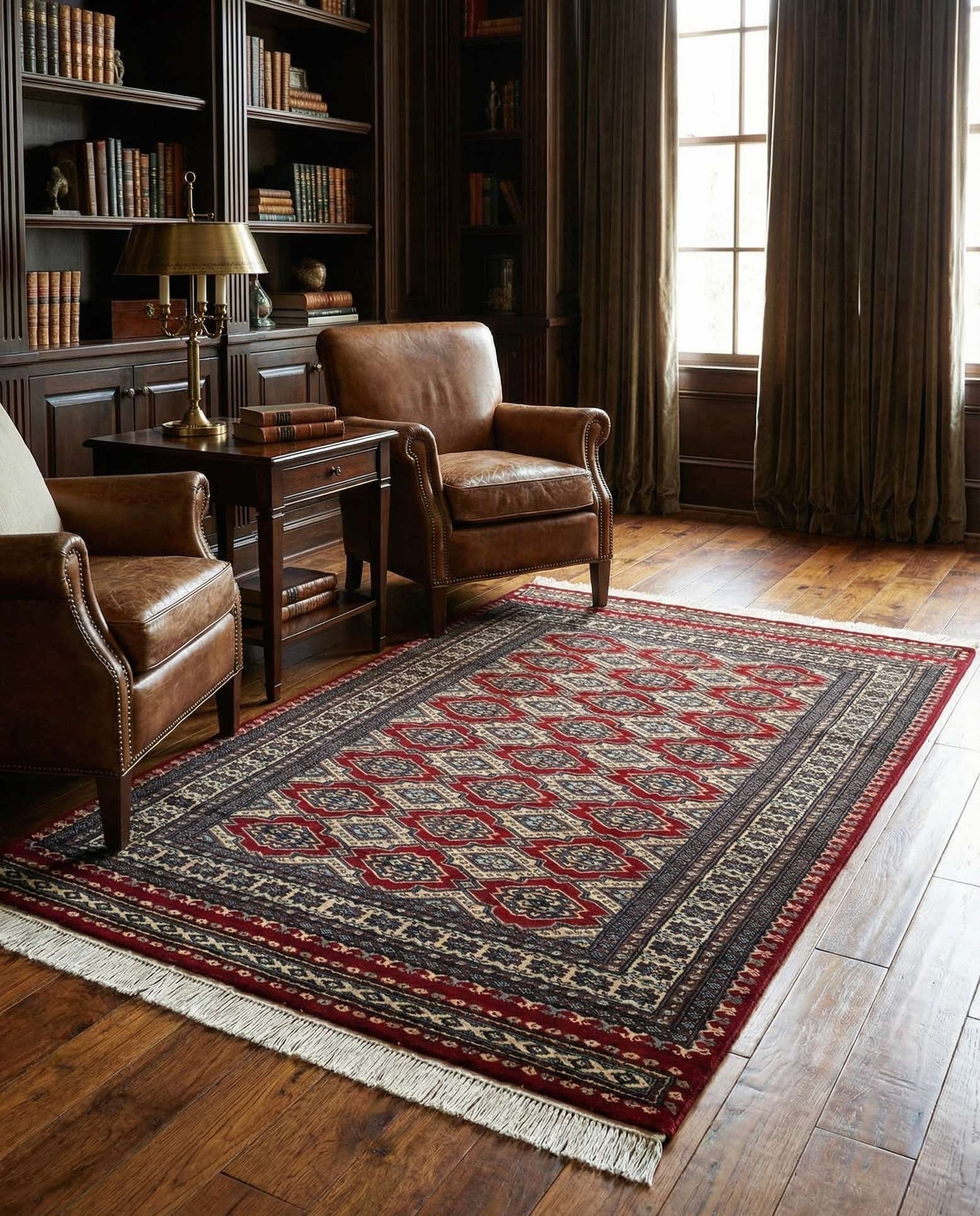 4' 1 x 6' 6 Hand Knotted Bokhara Wool Rug
