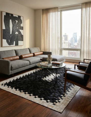 5' 1 x 7' 11 Cowhide Stocks Rug