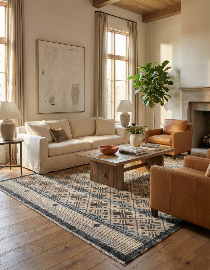 Detail image of 9' x 12' 8  Hand Knotted Darya Wool Rug