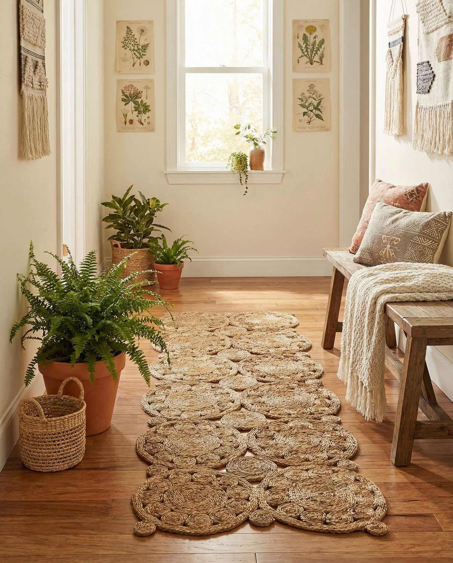 2' 7 x 8' Braided Jute Runner Rug