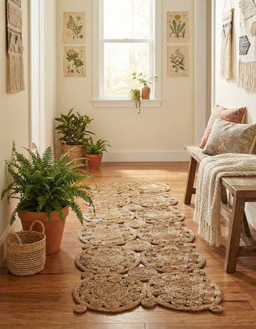 Natural Braided Jute Runner Rug