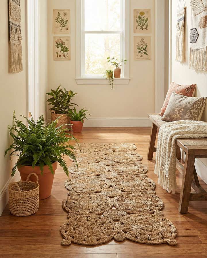 2' 7 x 8' Braided Jute Runner Rug