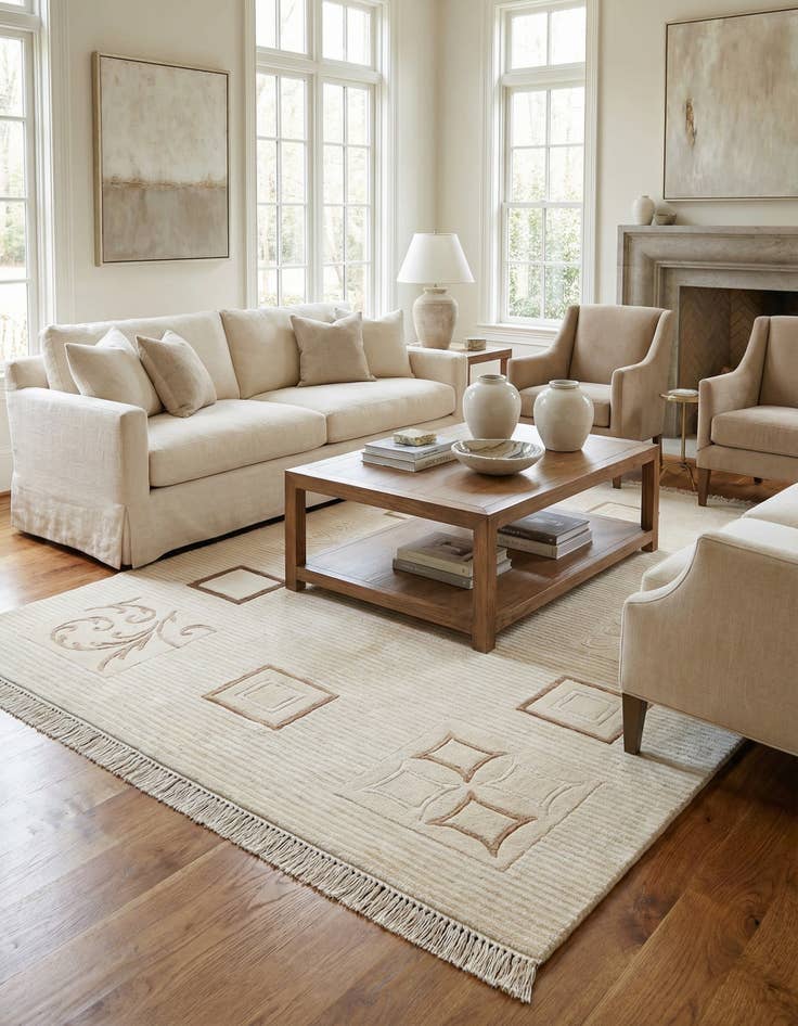 Detail image of 5' x 6' 7 Hand Knotted Darya Wool Rug