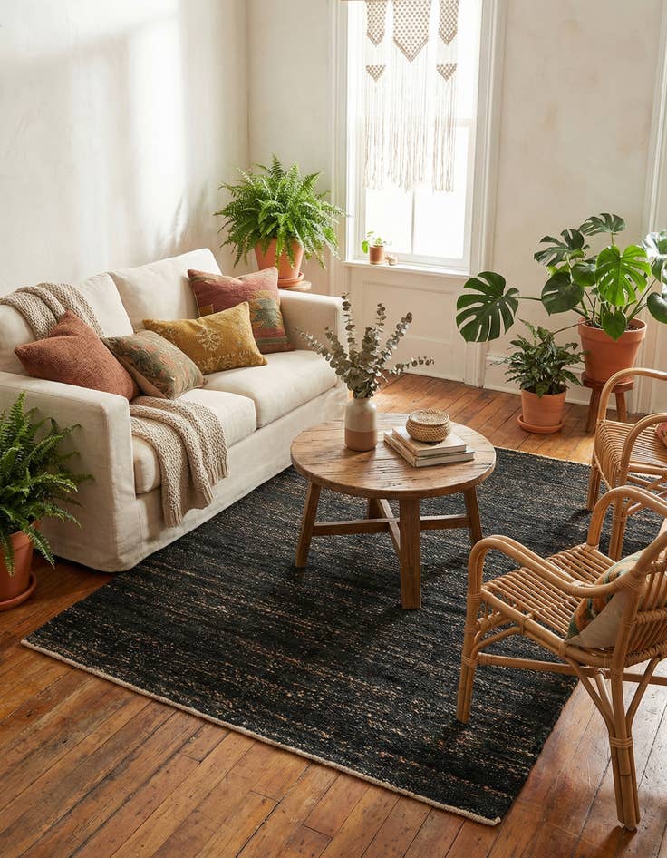 Detail image of 4' 1 x 6' 1  Hand Woven Palm Beach Jute Rug