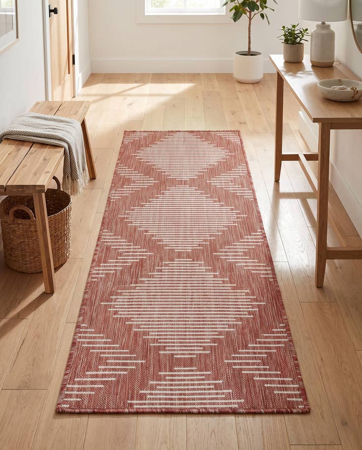 Detail image of 2' x 6' Easy-Clean Modern Indoor / Outdoor Runner Rug
