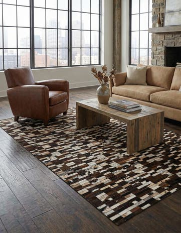 5' x 7' 11 Cowhide - Patchwork Rug