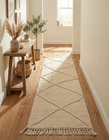 2' 4 x 8' 2 Hand Knotted Moroccan Wool Runner Rug