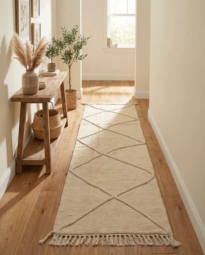 2' 4 x 8' 2 Hand Knotted Moroccan Wool Runner Rug