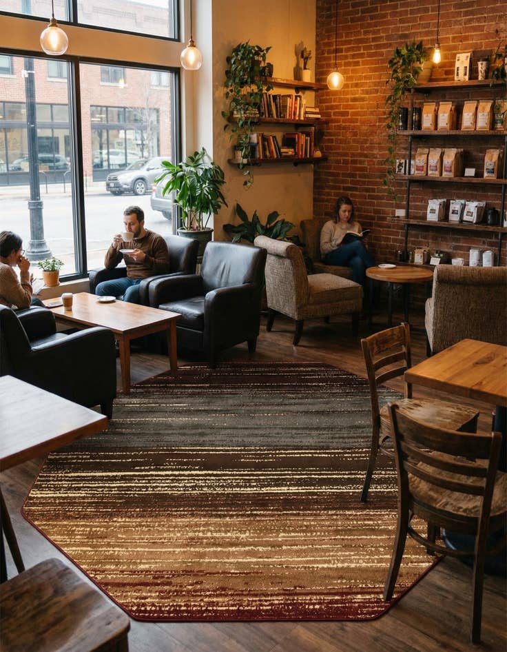 Detail image of 7' x 7' Coffee Shop Octagon Rug