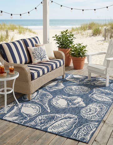 4' x 6' Easy-Clean Coastal Indoor / Outdoor Rug