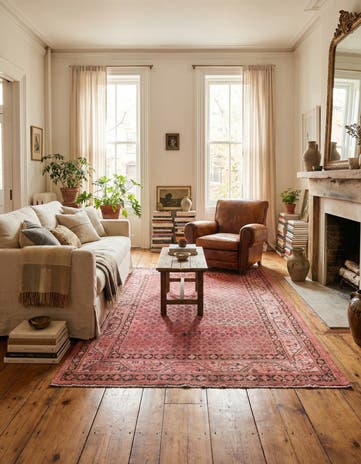 4' 4 x 6' 9 Hand Knotted Ultra Vintage Persian Wool Rug