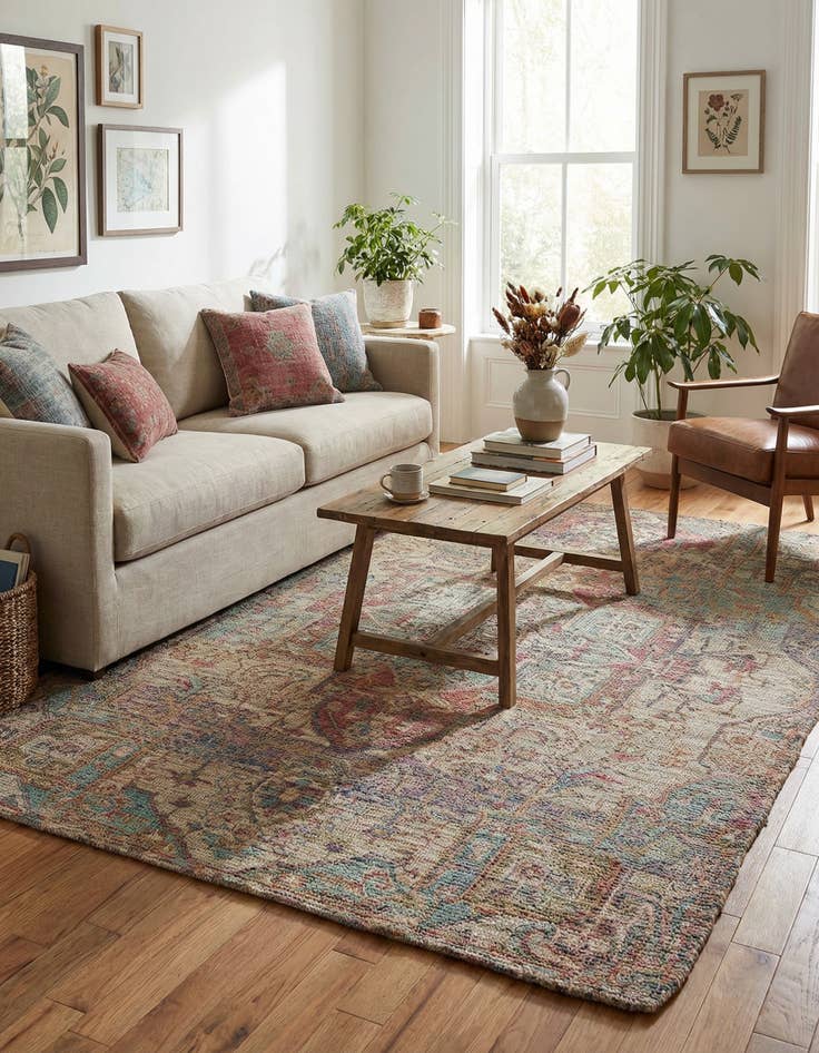 Detail image of 6' 1 x 9' Chenille Jute Rug