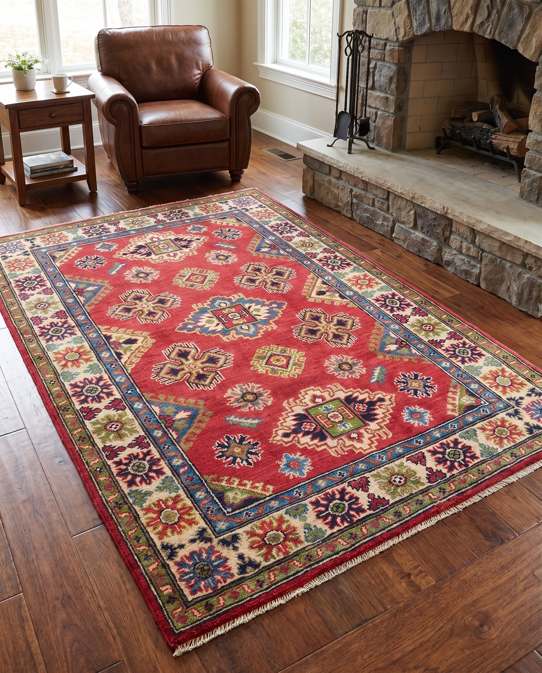 4' x 5' 11 Hand Knotted Kazak Rug