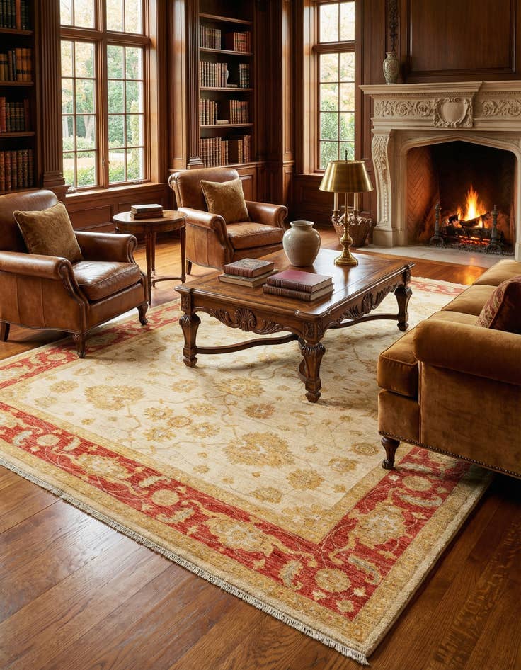 Detail image of 6' 9 x 9' 8 Ziegler Wool Rug