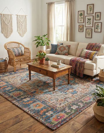 Hand Woven Chenille Jute Square Rug