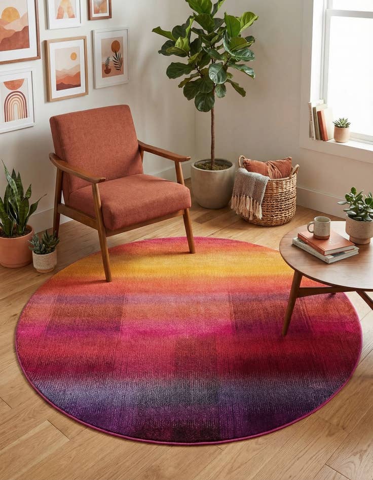 Detail image of  8' x 8'  Washable Hyacinth Round Rug