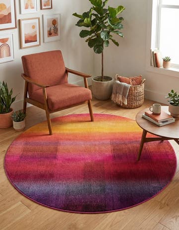 Washable Hyacinth Round Rug