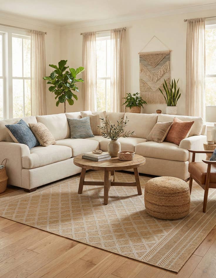 Detail image of 7' 10 x 10' Easy-Clean Trellis Indoor / Outdoor Rug