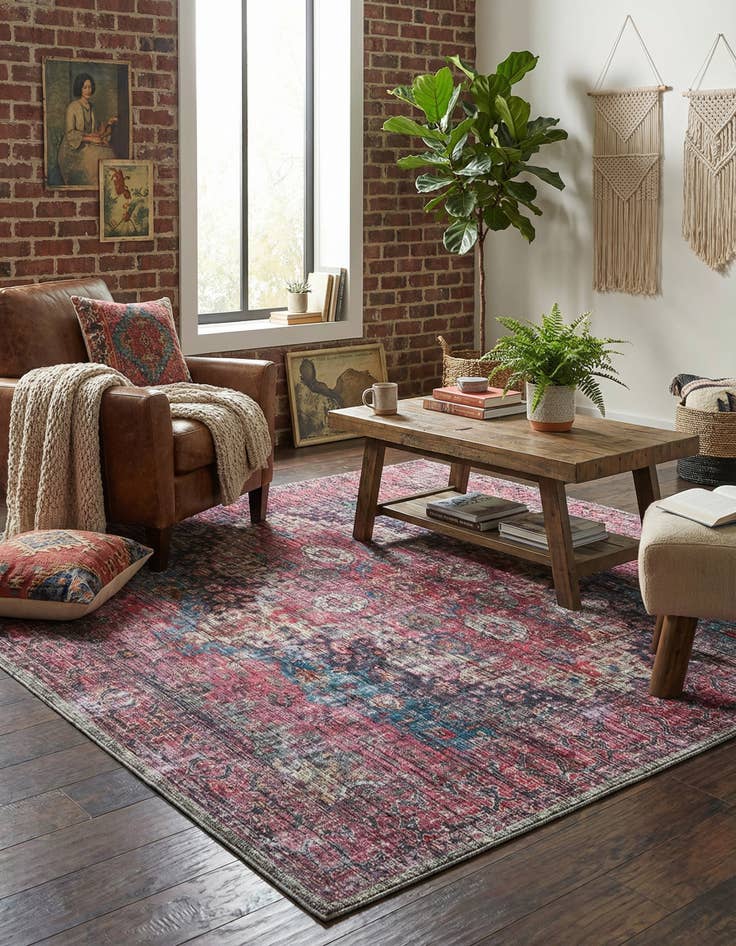 Detail image of  7' 10 x 7' 10  Washable Mangata Square Rug