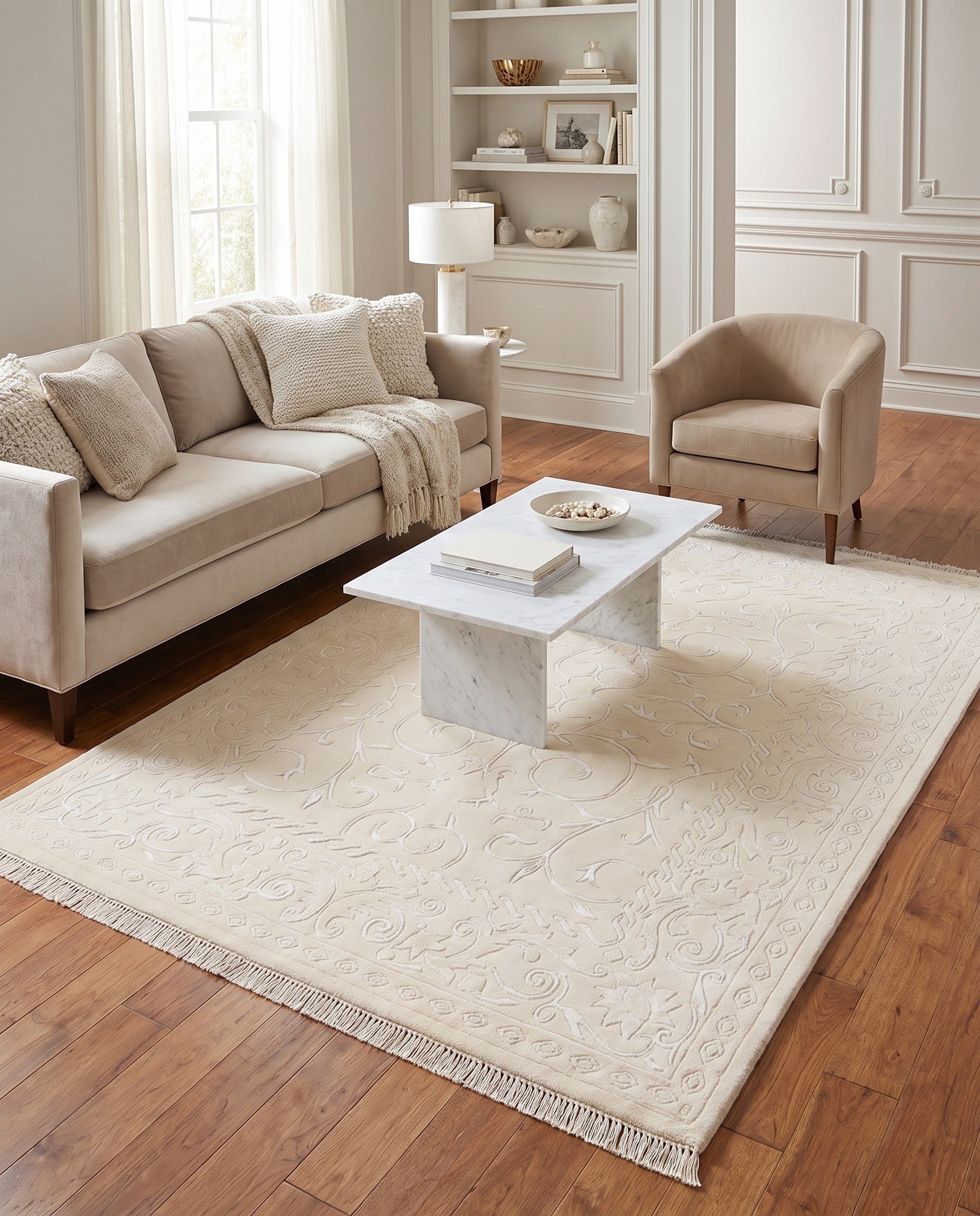 4' 11 x 6' 9 Hand Knotted Darya Wool Rug