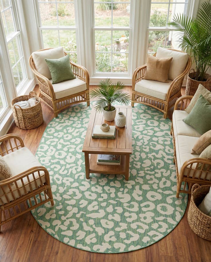 Detail image of 6' x 9' Easy-Clean Safari Indoor / Outdoor Oval Rug