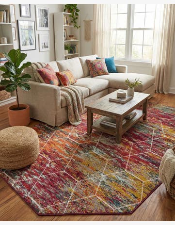 7' x 7' Trellis Frieze Octagon Rug