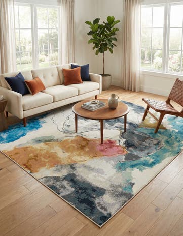 10' x 10' Easy-Clean Modern Indoor / Outdoor Square Rug
