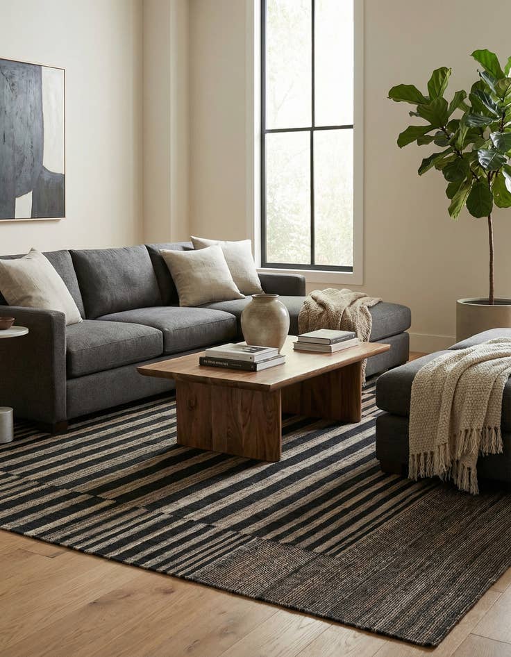 Detail image of 6' x 7' 8  Hand Woven Kilim Modern Wool Rug