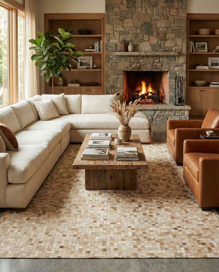 8' 2 x 10' Cowhide - Patchwork Rug