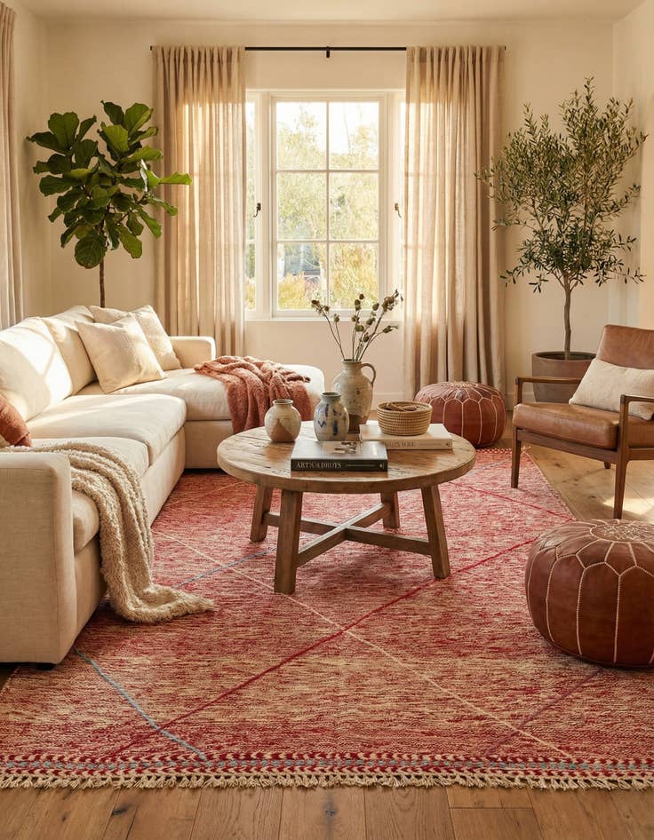 Detail image of 5' 5 x 8' 7  Hand Knotted Moroccan Wool Rug