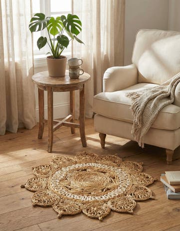 2' x 2' Handmade Braided Jute Round Rug