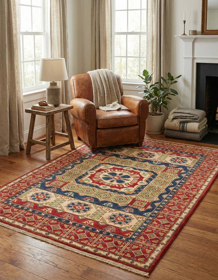 Detail image of 5' 7 x 7' 10  Hand Knotted Kazak Rug